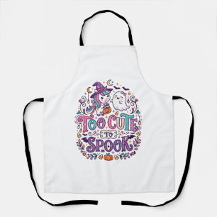 Unicorn Too Cute to Spook Colorful Marketplace Art Apron
