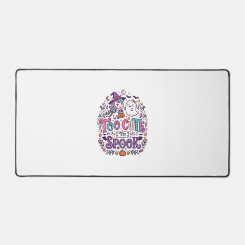 Unicorn Too Cute to Spook Colorful Marketplace Art Desk Mat