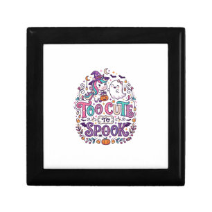 Unicorn Too Cute to Spook Colorful Marketplace Art Gift Box