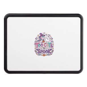 Unicorn Too Cute to Spook Colorful Marketplace Art Hitch Cover