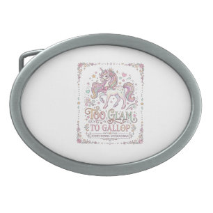 Unicorn Too Glam to Gallop Adorable Apparel Graphi Belt Buckle