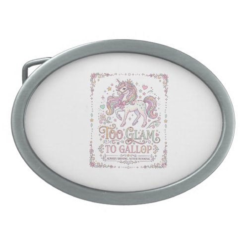 Unicorn Too Glam to Gallop Adorable Apparel Graphi Belt Buckle