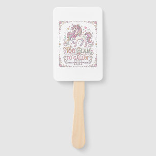 Unicorn Too Glam to Gallop Adorable Apparel Graphi Hand Fan