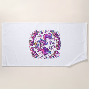 Unicorn Too Glam to Gallop Commercial Print on Dem Beach Towel