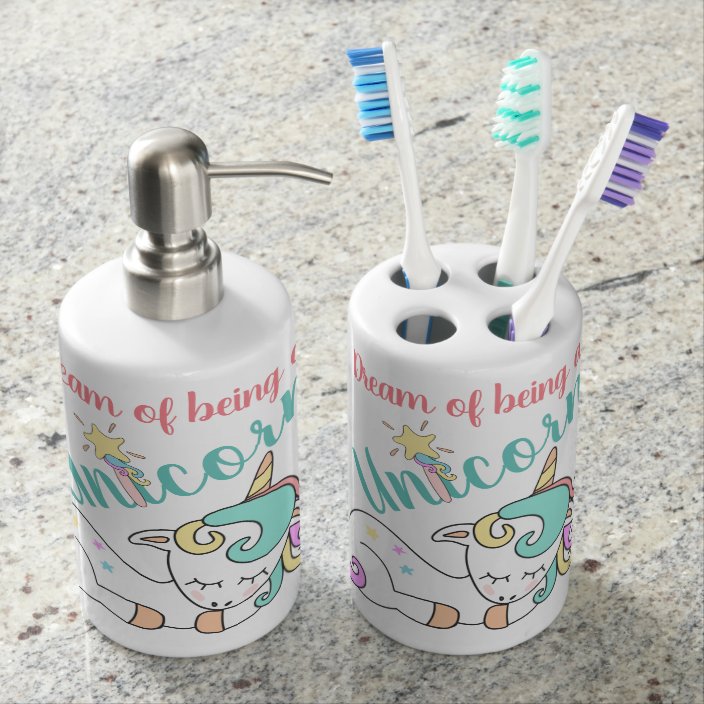 Unicorn Toothbrush Holder and Soap Dispenser