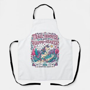 Unicorn Trail Hooves and Happy Hearts Colorful App Apron