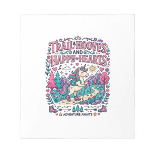 Unicorn Trail Hooves and Happy Hearts Colorful App Notepad