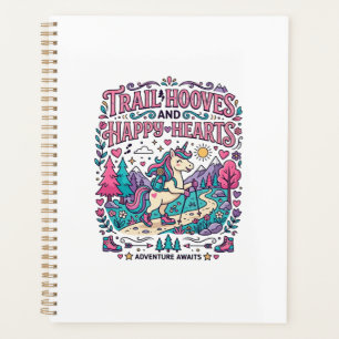 Unicorn Trail Hooves and Happy Hearts Colorful App Planner