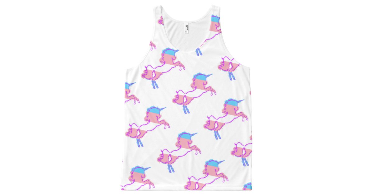 Unicorn Trans Colors All Over Print Tank Top Zazzle Com