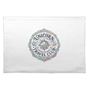 Unicorn Travel Club Original Zazzle Design_1 Cloth Placemat