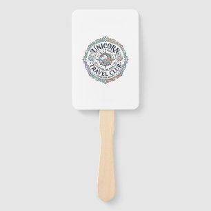 Unicorn Travel Club Original Zazzle Design_1 Hand Fan