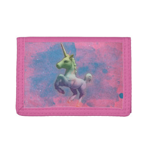 Unicorn Tri-Fold Nylon Wallet (Cupcake Pink)