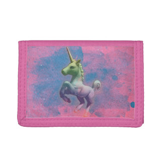 Unicorn Tri-Fold Nylon Wallet (Cupcake Pink)