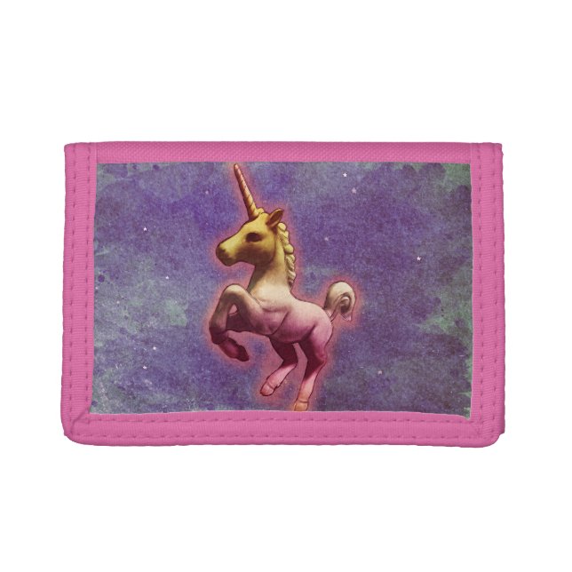 Unicorn Tri-Fold Nylon Wallet (Purple Mist) (Front)