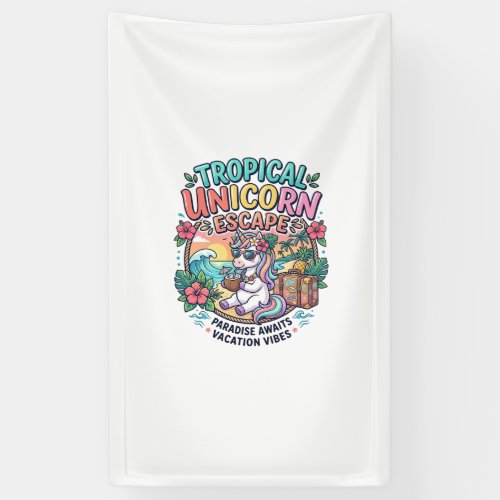 Unicorn Tropical Unicorn Escape POD Ready POD Artw Banner