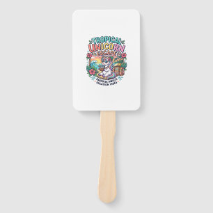 Unicorn Tropical Unicorn Escape POD Ready POD Artw Hand Fan