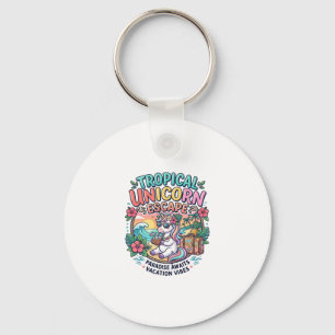 Unicorn Tropical Unicorn Escape POD Ready POD Artw Keychain