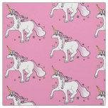 Unicorn Trotting Through Stars Fabric