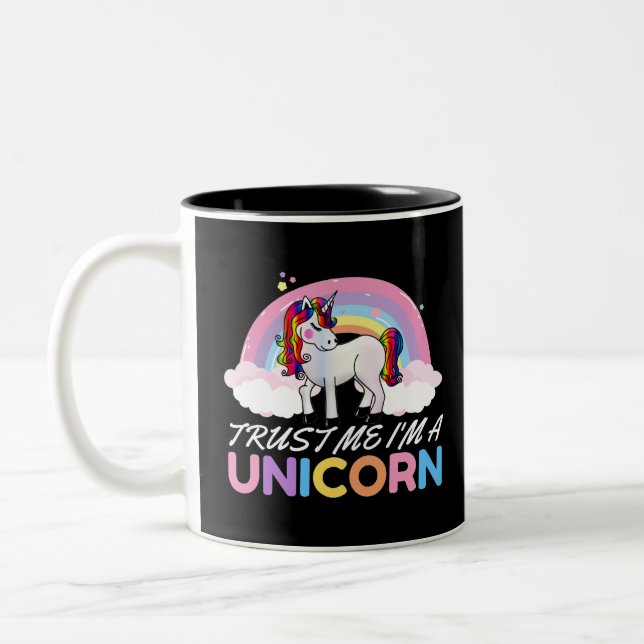 Unicorn Trust Me I'm Unicorn Two-Tone Coffee Mug (Left)