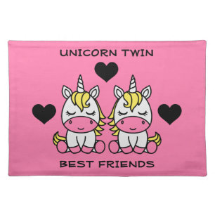 Unicorn Twin Sister Cloth Placemat