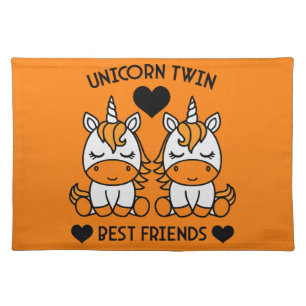 Unicorn Twin Sister Cloth Placemat