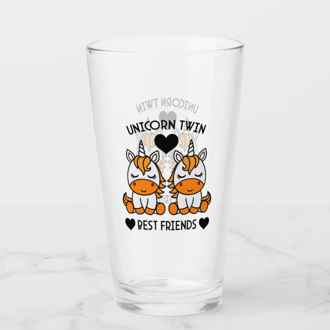 Unicorn Twin Sister  Glass (Front)