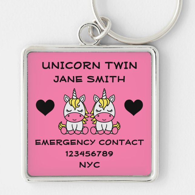 Unicorn Twin Sister  Keychain (Front)