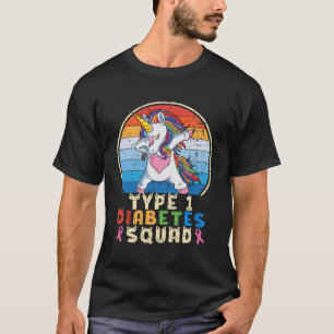 Unicorn Type One Diabetes Squad T1D Warrior Girls T-Shirt