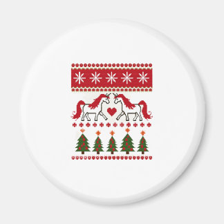Unicorn Ugly Christmas Sweater Party T-Shirt (2) Magnet