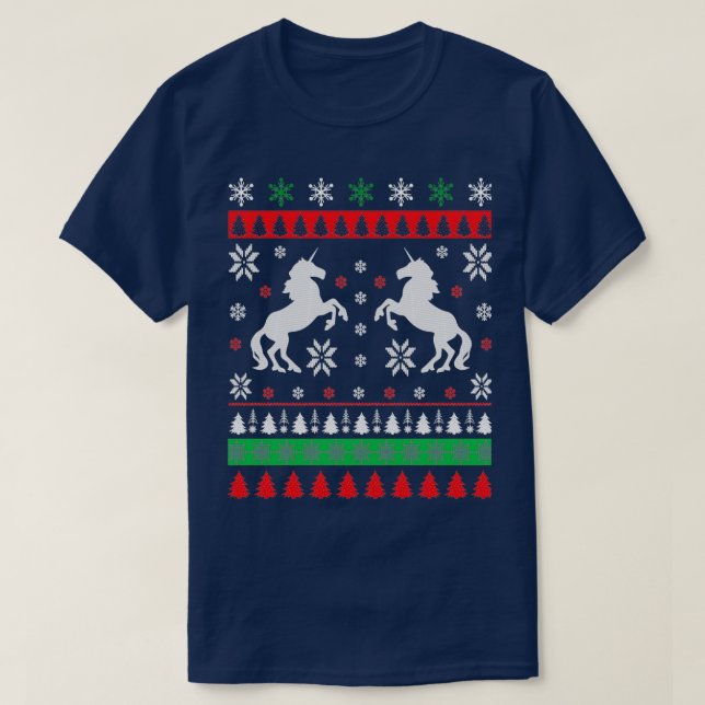 Unicorn Ugly Christmas Sweater Ugly Christmas Jump (Design Front)