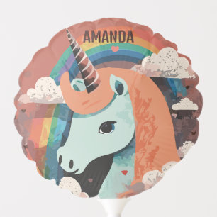 Unicorn under Rainbow & Among Hearts Balloon