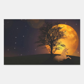 Unicorn Under Tree In Moonlight Sticker
