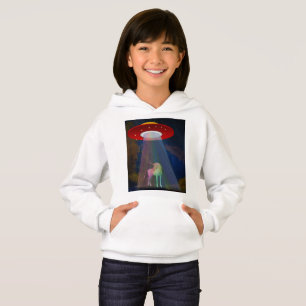 Unicorn Under UFO Rainbow Beam at Night, ZKoA Hoodie