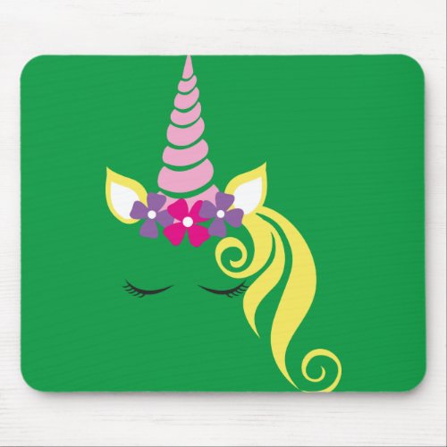 unicorn_unicorn_crown_flower_crown mouse pad