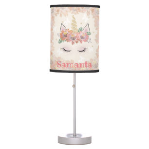 Unicorn, Unicorn Face, personalized, girly, floral Table Lamp