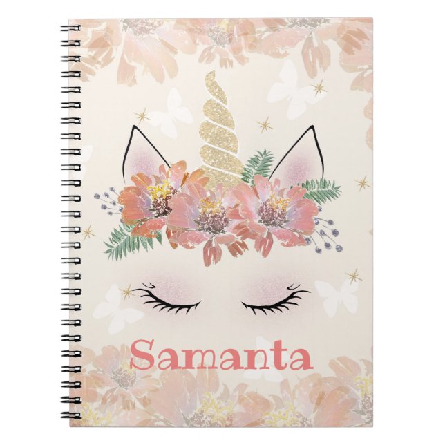 Unicorn, Unicorn Face, personalized Notebook (Front)