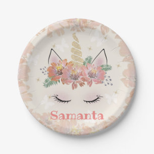 Unicorn, Unicorn Face, personalized Paper Plates