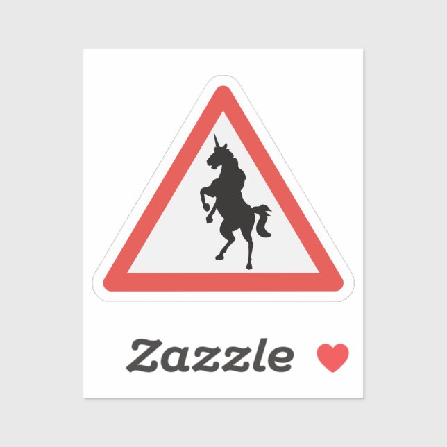 Unicorn Unicorns Road Sign Cryptozoology Sticker (Sheet)