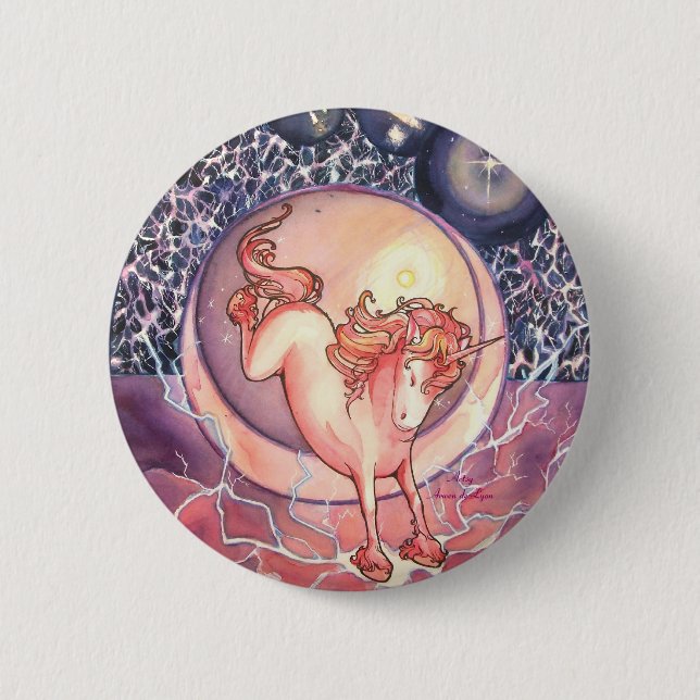 Unicorn, Universe Pinback Button (Front)