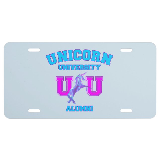 Unicorn University License Plate (Front)