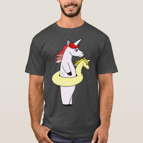 Unicorn using a unicornshaped pool float T_Shirt