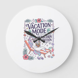Unicorn Vacation Mode Unicorn Edition Adorable App Large Clock