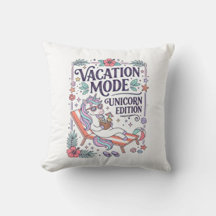 Unicorn Vacation Mode Unicorn Edition Adorable App Throw Pillow