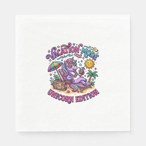 Unicorn Vacation Mode Unicorn Edition Commercial P Napkins