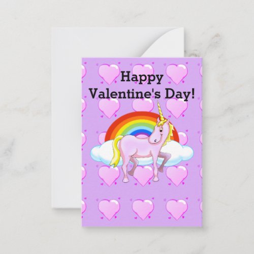 Unicorn Valentine Note Card