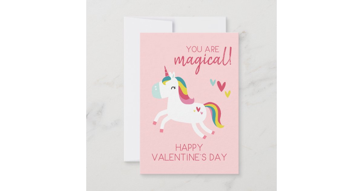 Unicorn Valentine's Day card | Zazzle