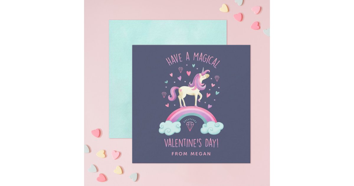 Unicorn Valentines Day Greeting Card | Zazzle