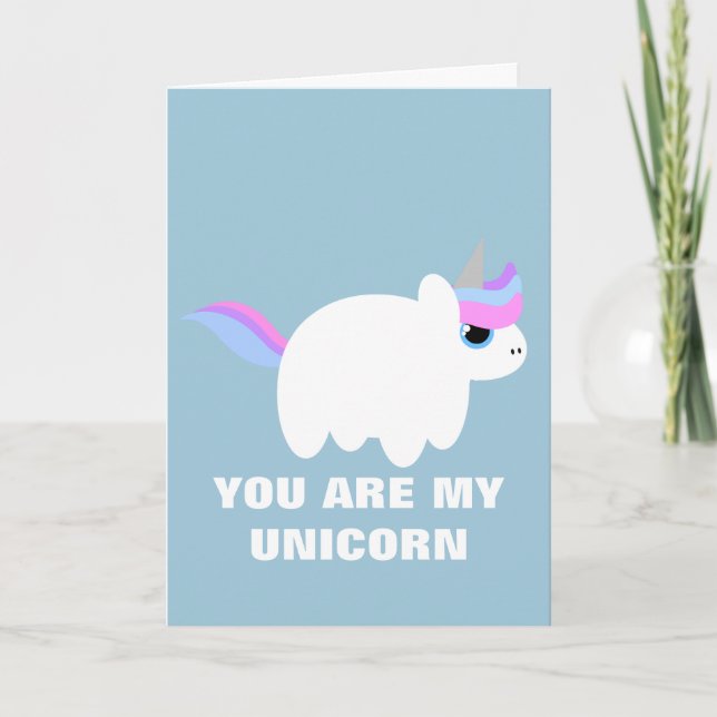 Unicorn Valentine's Day Holiday Card (Front)