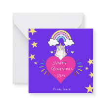 unicorn valentine's day love note card