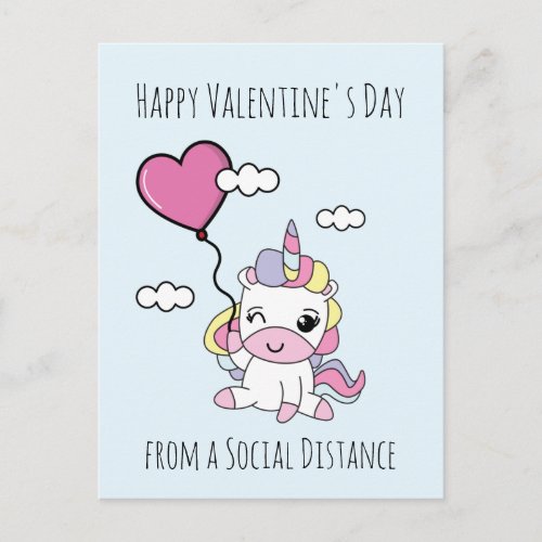 Unicorn Valentines Day Postcard
